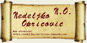 Nedeljko Opricović vizit kartica
